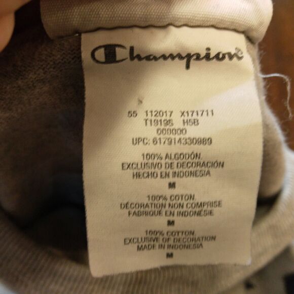 Champion tshirt mens M Medium gray spellout all over short sleeve crew neck - Picture 8 of 9
